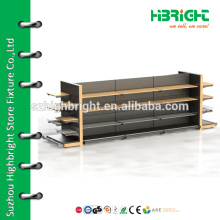 supermarket commercial wooden metal shelf